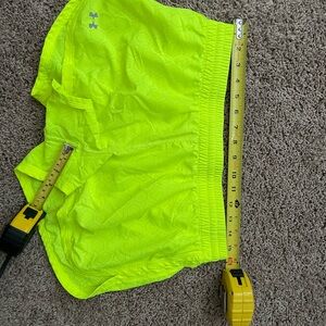 Under Armour Bright Yellow Sports Shorts. Semi-fitted